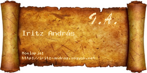 Iritz András névjegykártya